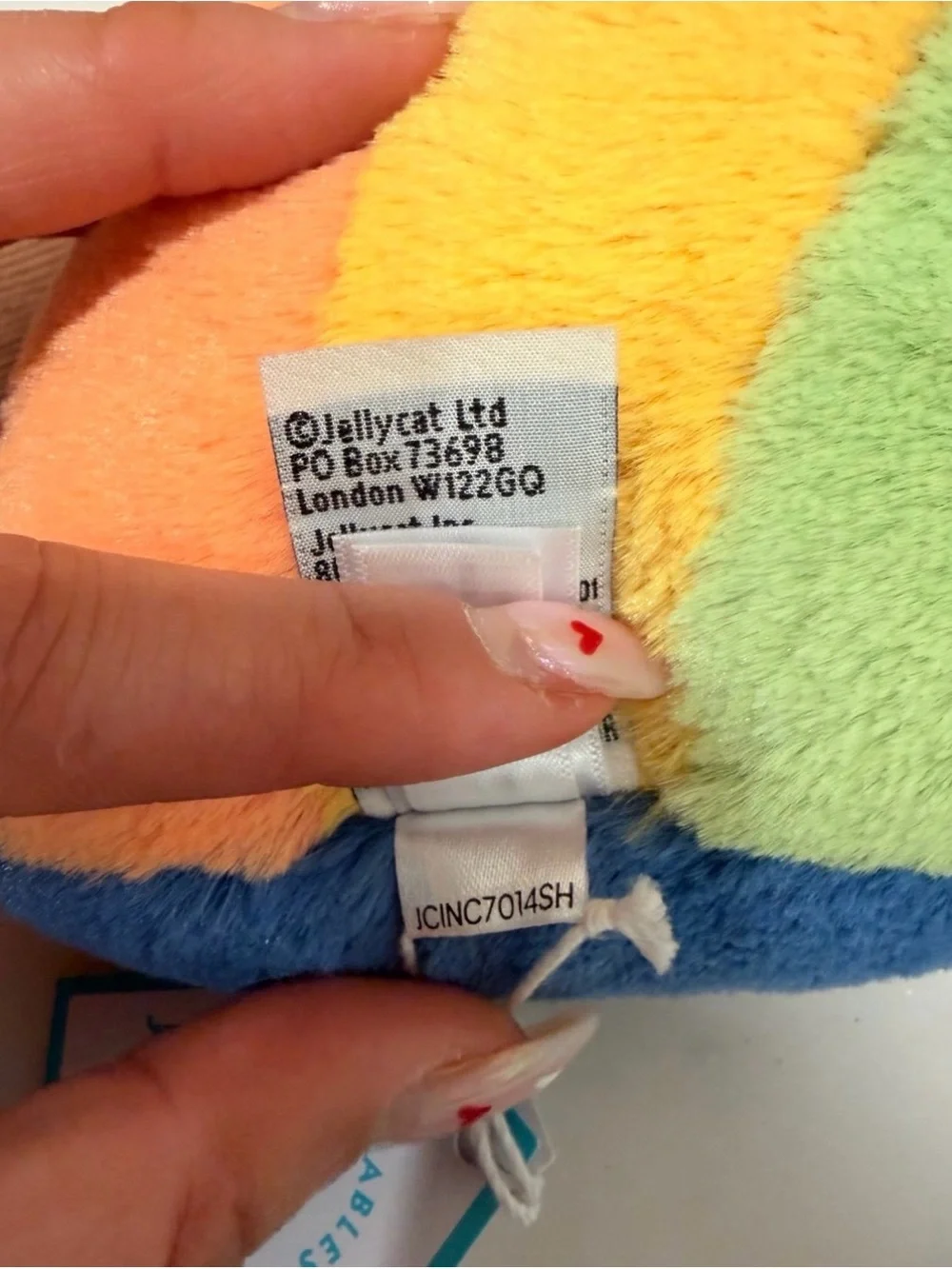 Jellycat amuseables rainbow with tags